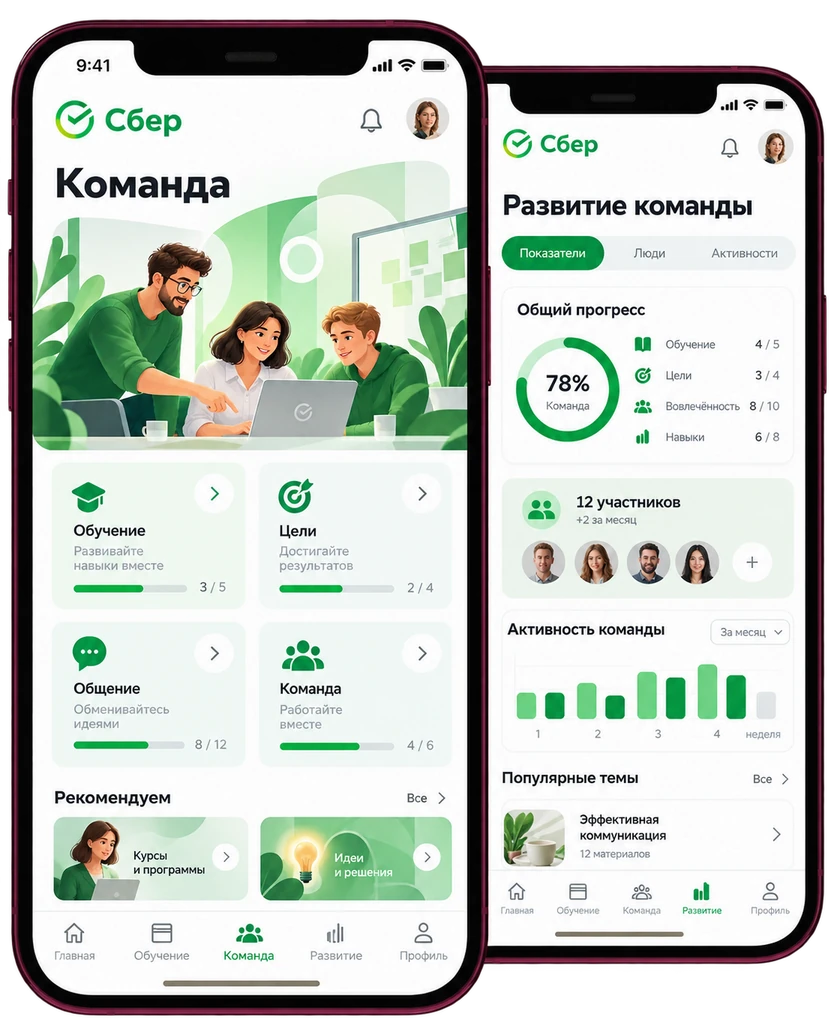 Концептуальная иллюстрация корпоративного проекта для Сбербанка