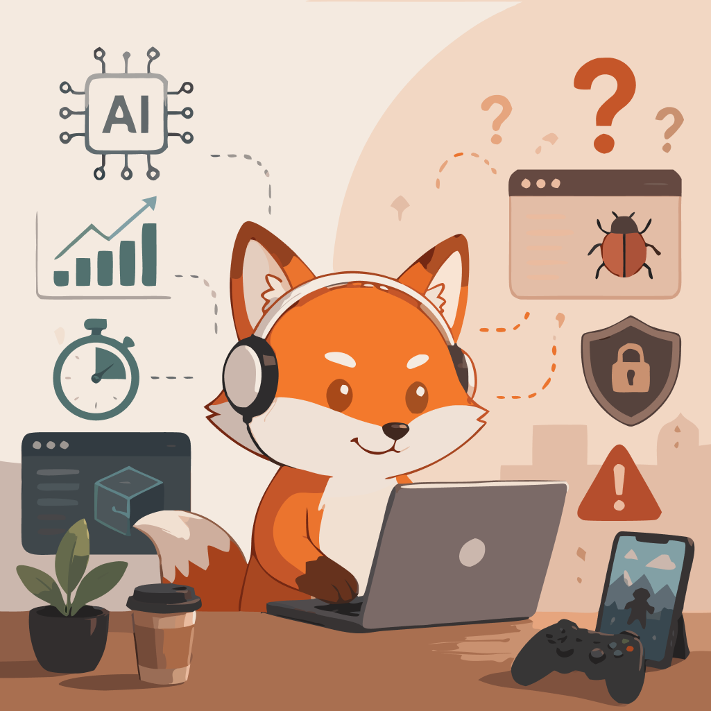 Обложка исследования AppFox об AI в разработке игр и приложений