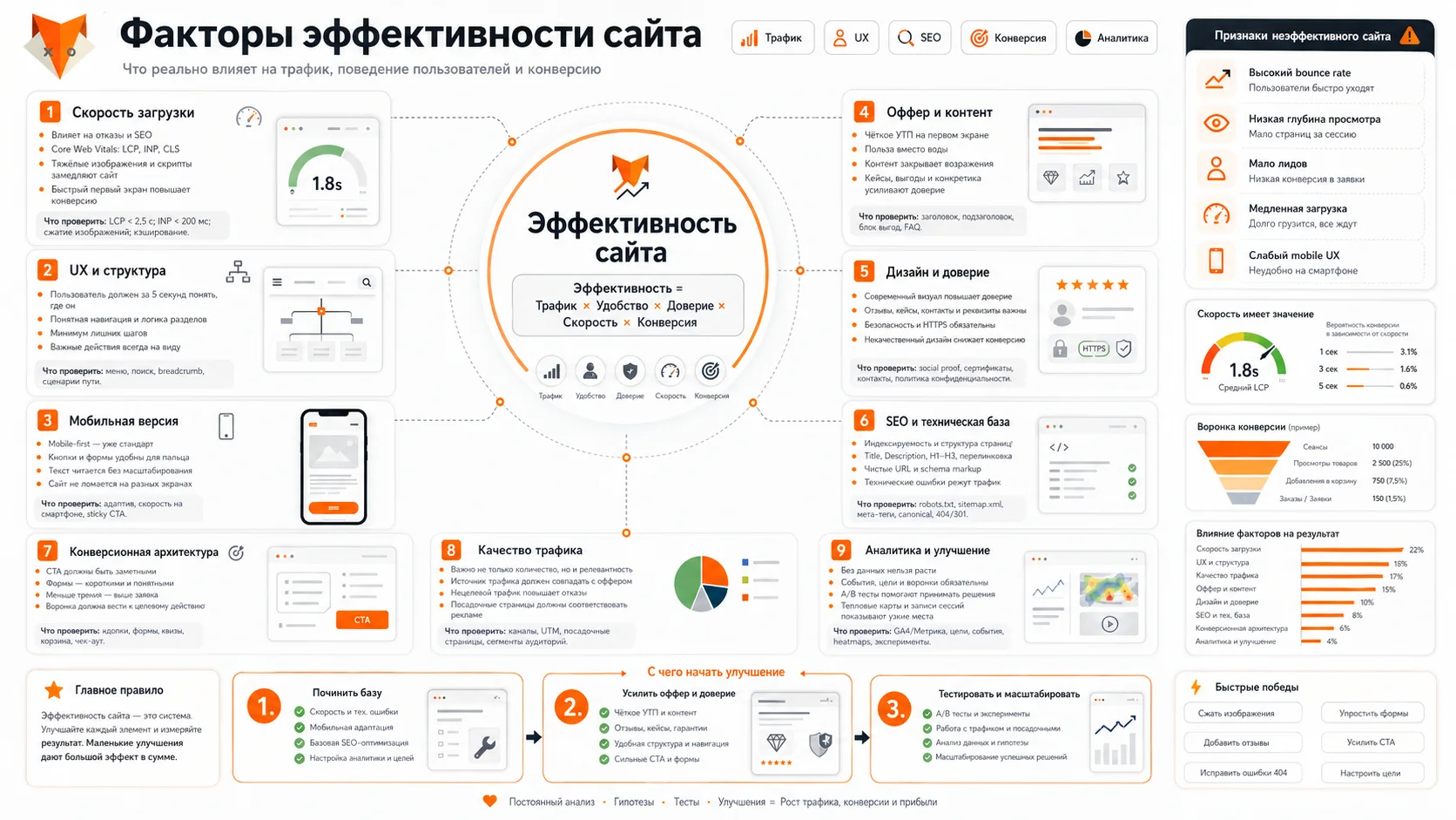 факторы, которые влияют на эффективность сайта