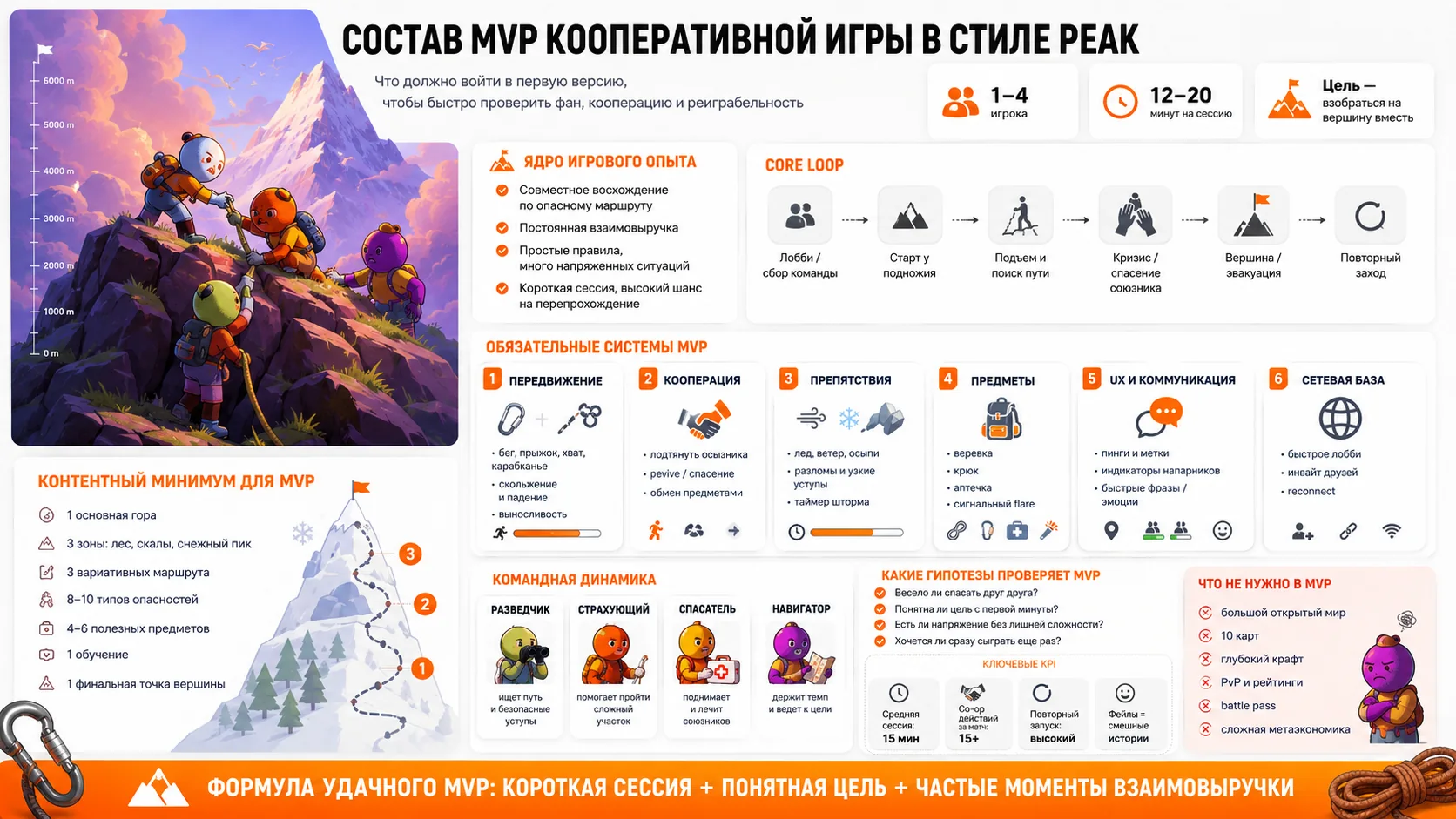 состав MVP кооперативной игры в стиле PEAK