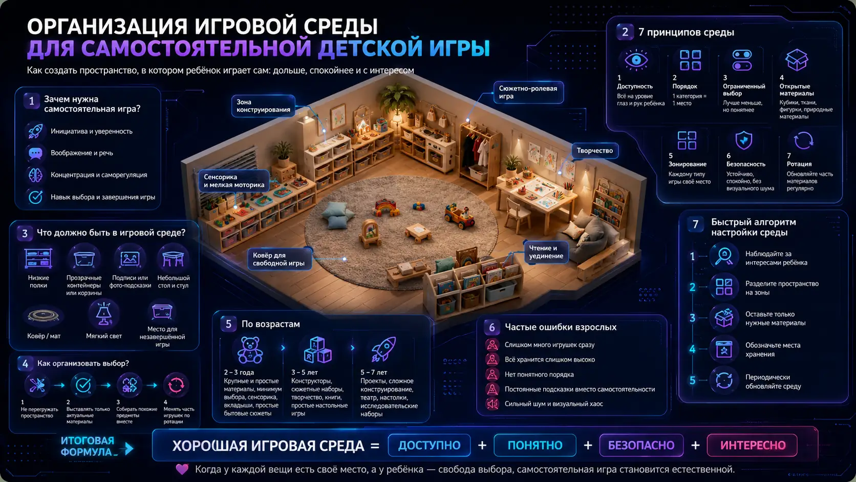 организация игровой среды для самостоятельной детской игры