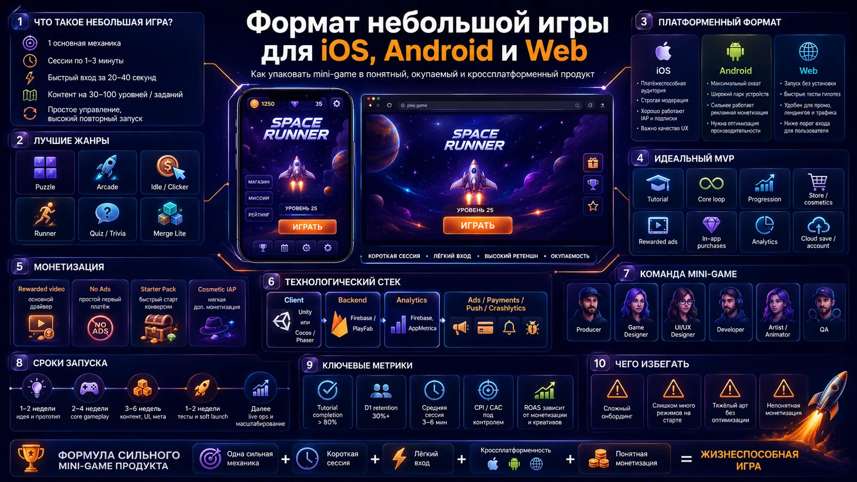 формат небольшой игры для iOS Android и Web