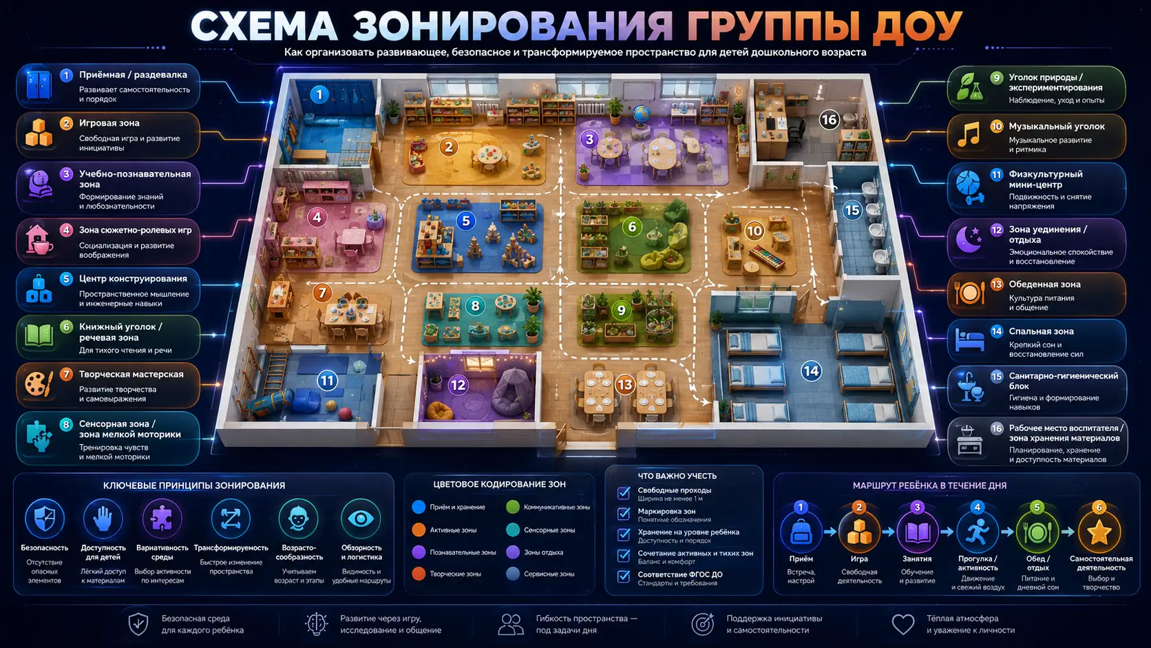 схема зонирования группы ДОУ