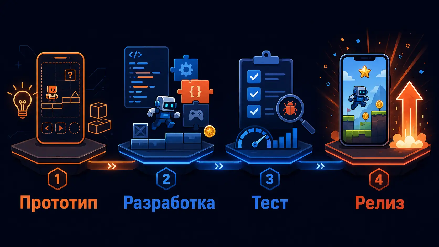 этапы производства Android-игры от прототипа до релиза