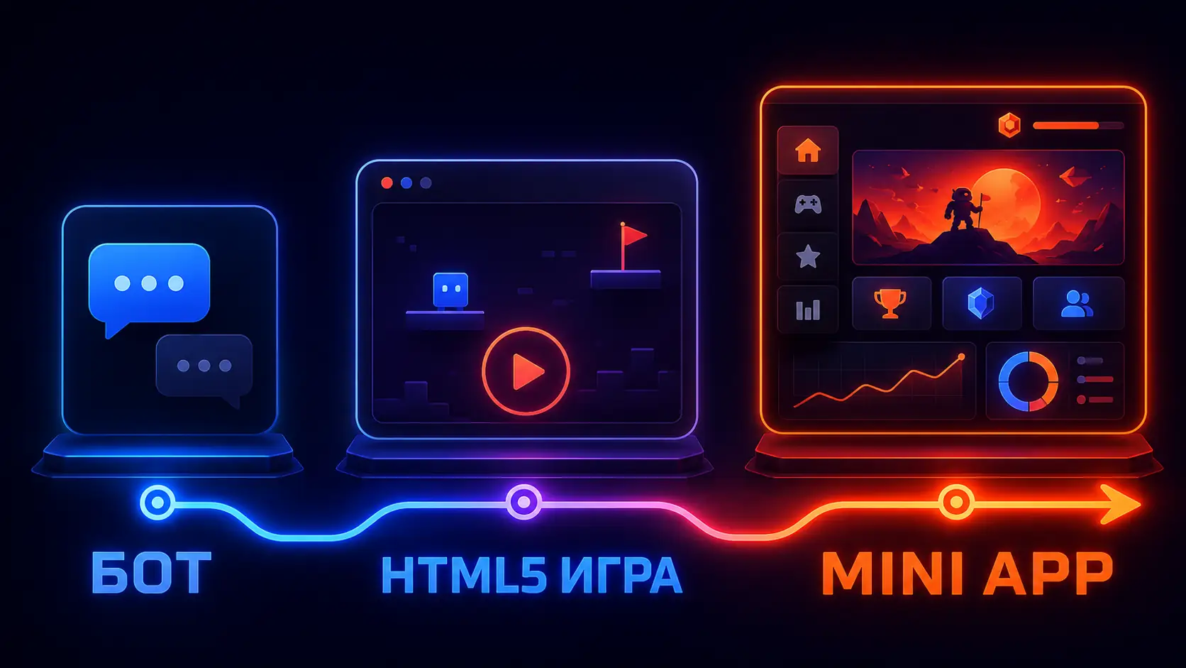 сравнение форматов бот HTML5 игра Mini App